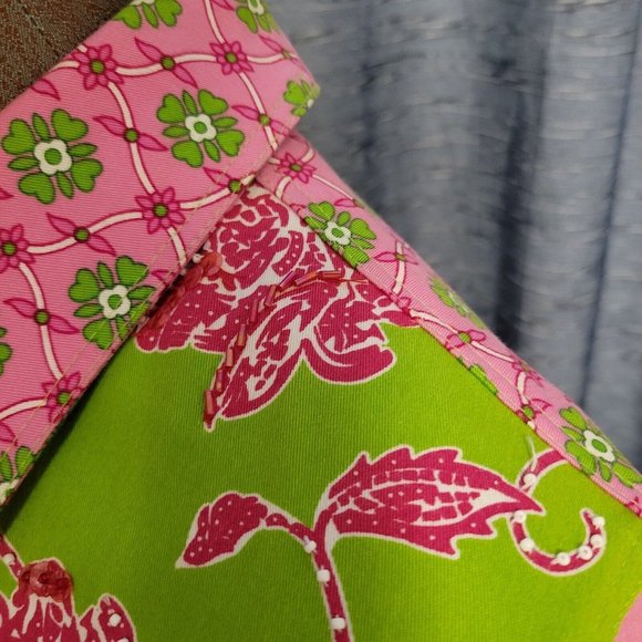 Womens Cropped Jacket Hot Pink Beaded Monkeys Tropical Vanity Collection Sz M - Picture 4 of 6